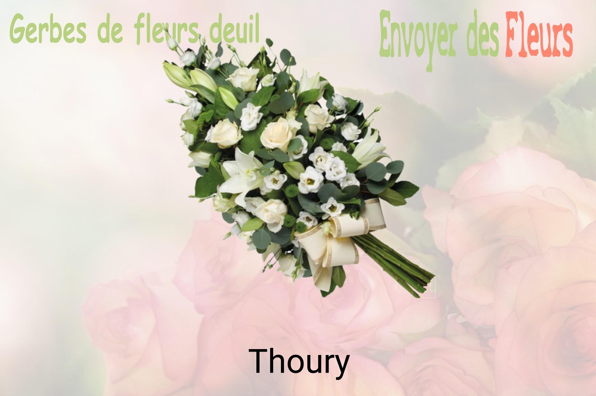Gerbe de fleurs de deuil livrée à Thoury